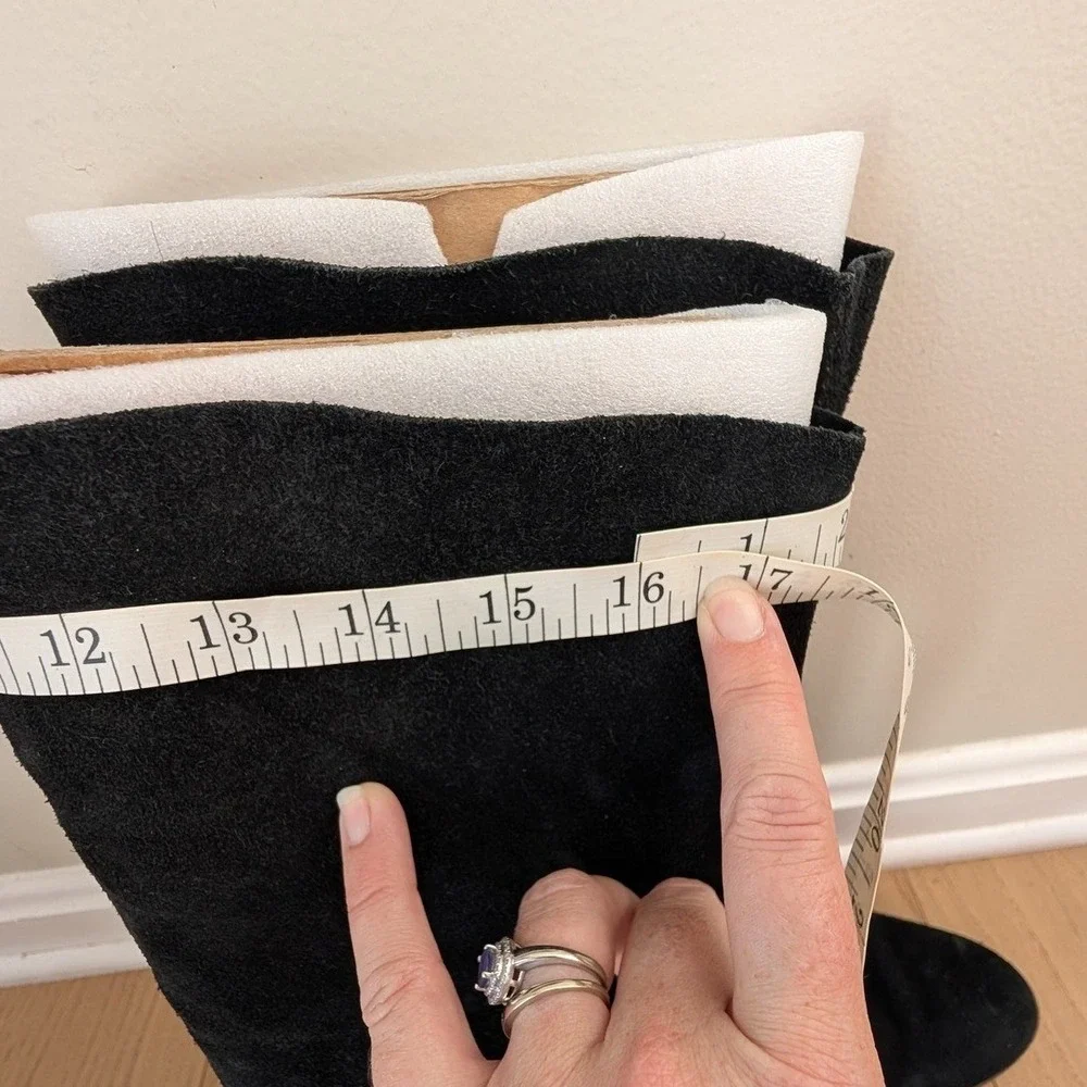 Nine West Black Suede Knee High Boots Women's Size 8M Vintage America Collection
